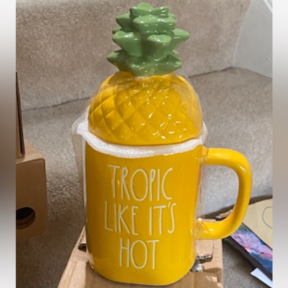 Rae Dunn “Tropic like it’s Hot” mug with topper